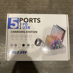 USB Charging Dock - 5-Port - Fast Charging Station for Multiple Devices Apple - Multi Phone Charger Station - Charging Station - for Apple iPad iPhone