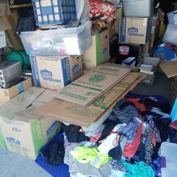 About 25 Boxes Of Great Resalable items , Clothing, Books, House Wares Etc.