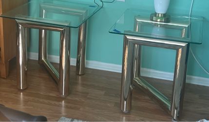Karl Springer Brass Gold Vintage Side Tables