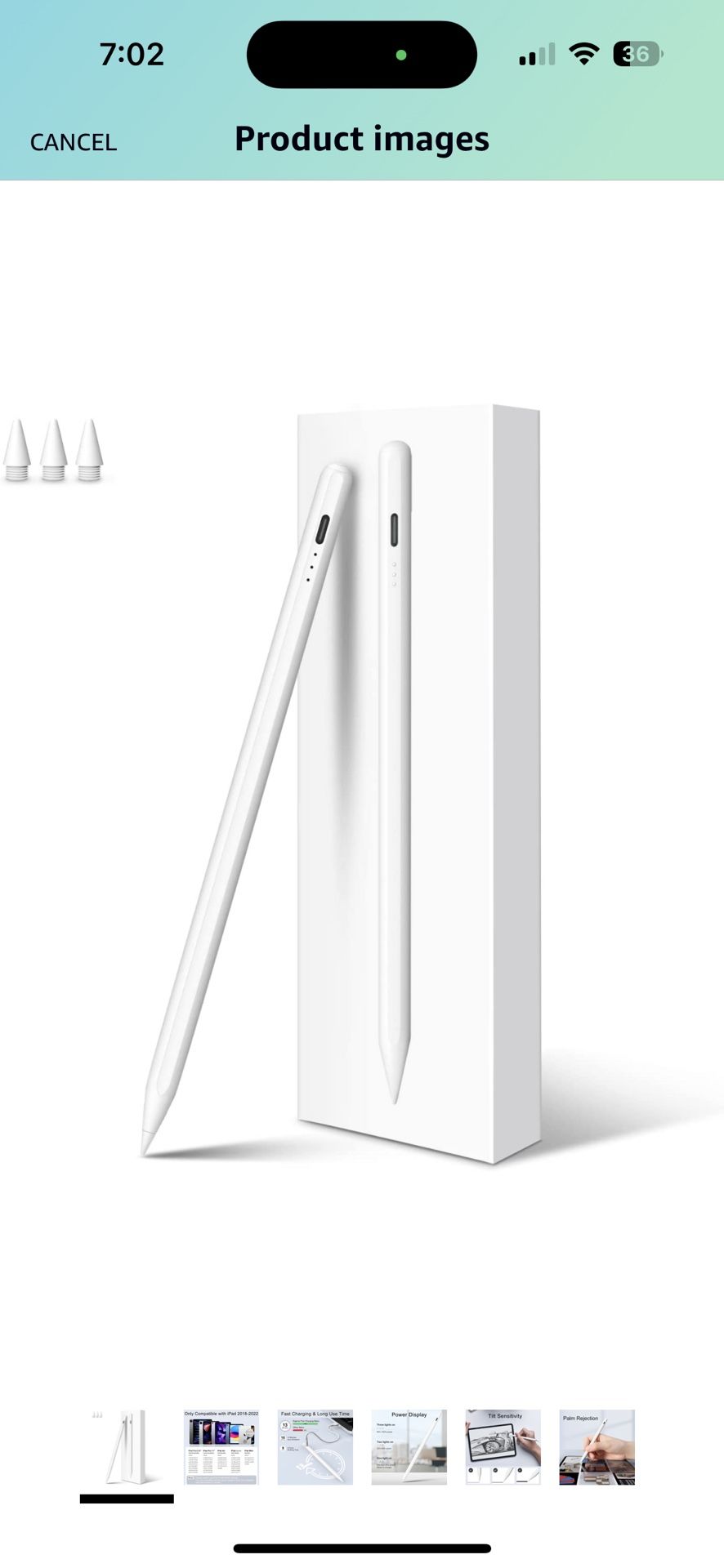 Stylus Pen for iPad, 13 mins Fast Charging Apple iPad Pencil with Palm Rejection, Tilt Sensitivity, Work for 2018-2022 iPad Air 3/4/5, iPad Mini 5/6,