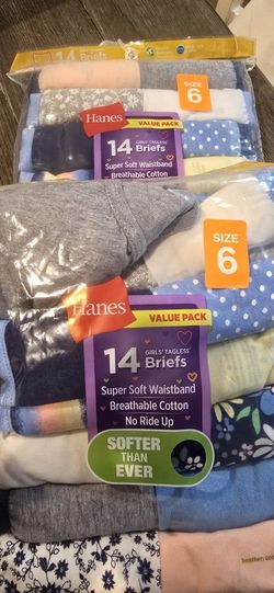 Girls Size 6 14pk Briefs (Hanes) 