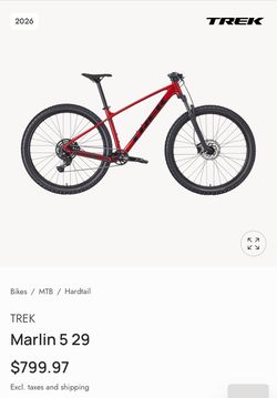 Trek Marlin 5 29 Hardtail Mountain Bike