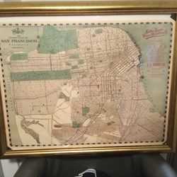 Authentic 1909 map of San Francisco California