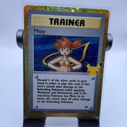 Pokémon TCG Misty Trainer Gold Pokémon 30th Anniversary Holo Card NM