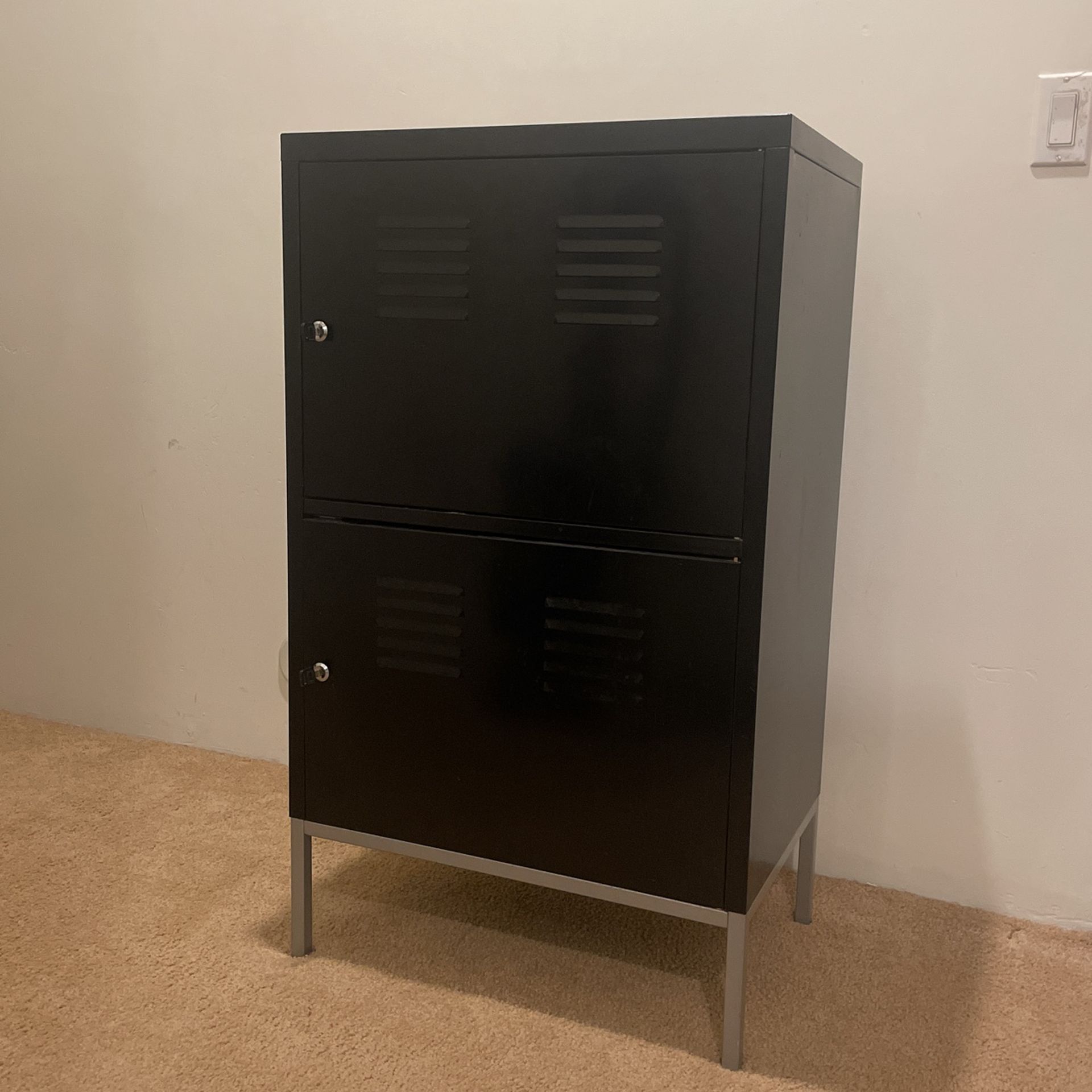 Black Metal Storage Locker With Keys