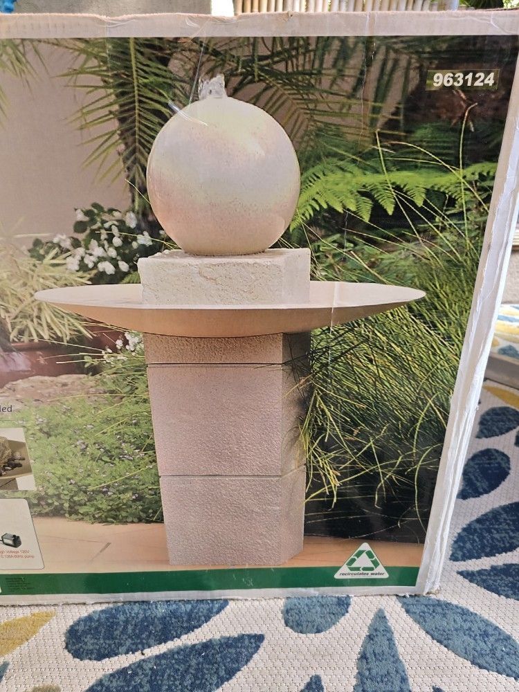 ++ *NEW/OPEN BOX!* STONE ART SANDSTONE BLOCK AND BOWL FOUNTAIN! ++