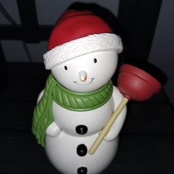 Hallmark JOLLY IN THE JOHN Snowman with Plunger Sound Motion Activated