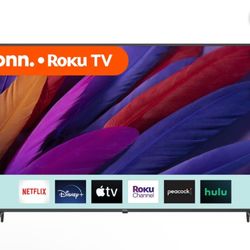 onn. 65” Class 4K UHD (2160P) LED Roku Smart TV With Table