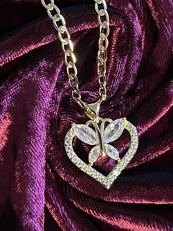 Heart with Butterfly Necklace