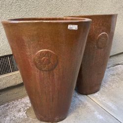 2 Ceramic Outdoor Pots