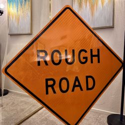 Rough Road Street Construction Sign LVMWD 36”x36” Wall Art