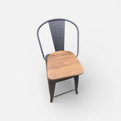 4 Brand New Fully Rotating Barstools, Wood Seats, Metal Frame