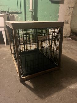 Dog crate with side table