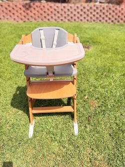 Cowiewie 3-in-1 Convertible Natural Wooden High Chair for Babies & Toddlers 3...