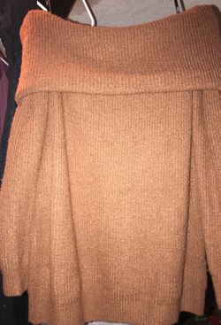Brown Forever 21 Contemporary off the shoulder knitted Sweater Size L