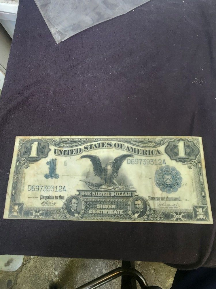 1899 Blavk Eagle One Dollar Rare Very Good Condition