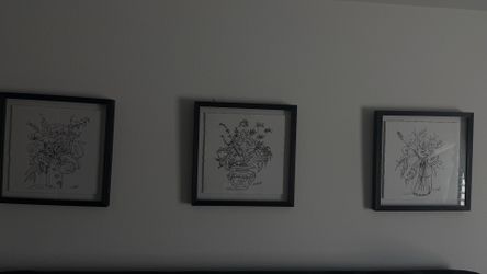 Framed flower line art