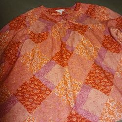 Women Top Color Orange& Pink Sz L
