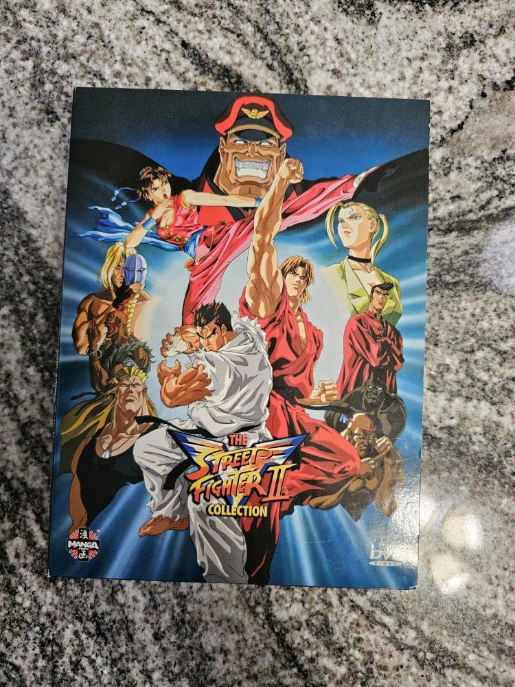 Street Fighter II V The Collection Anime DVD 2003 4-Disc Set & Poster Rare