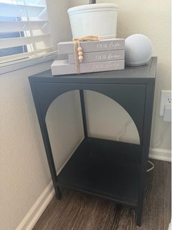 Black metal side table