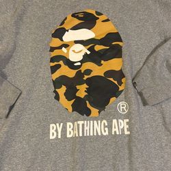 Grey Bape shirt With Camo Face