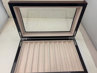 Wood Pen Display Case with Glass Lid