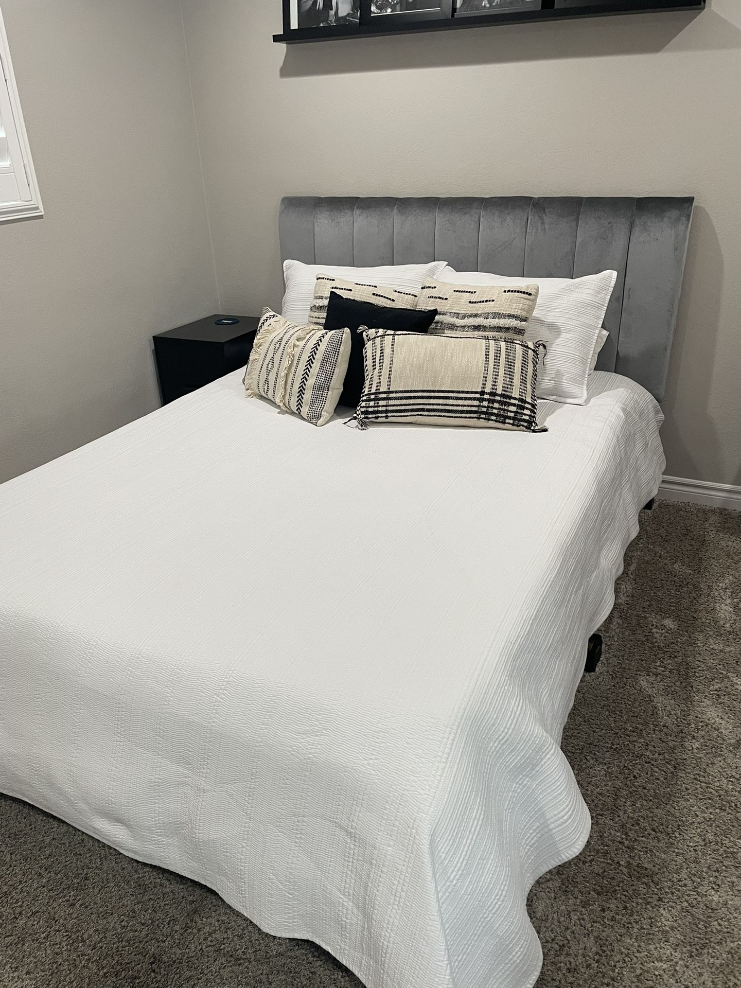 Grey Velvet Bed Frame