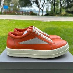 Rick Owens Vintage Leather Orange Low Sz 9.5 US 