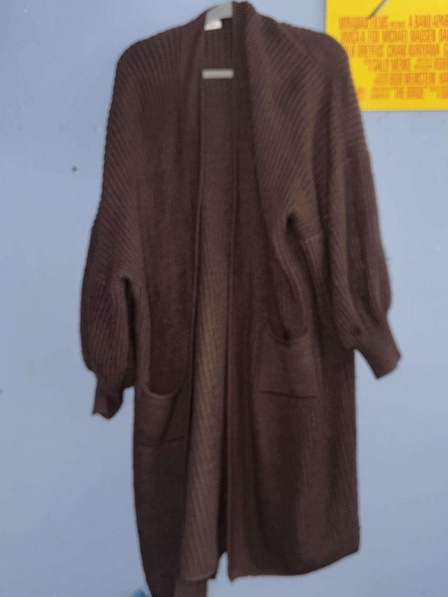 Size xl Mauve Knitted Long Cardigan
