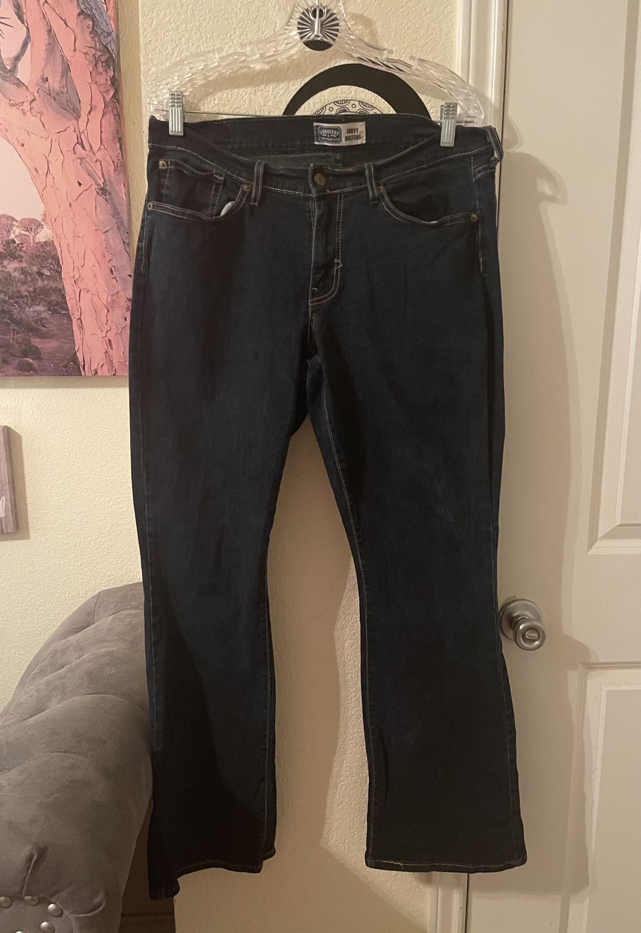 Signature Levis Strauss Curvy Bootcut Jeans - Deep Indigo size 16M pre-owned