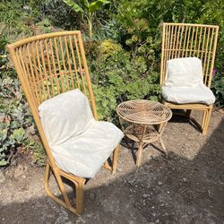 Rattan Chair Table Set 