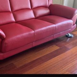 $220 Red Sofa And Red Coffee Table  $90 