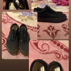BALCK VANS Worn once👍 Size 6.0 women size 4.5 men  