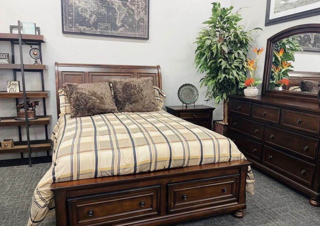 Black Friday Sale!! Queen Storage Bed, Dresser, Mirror & Night Stand!! 