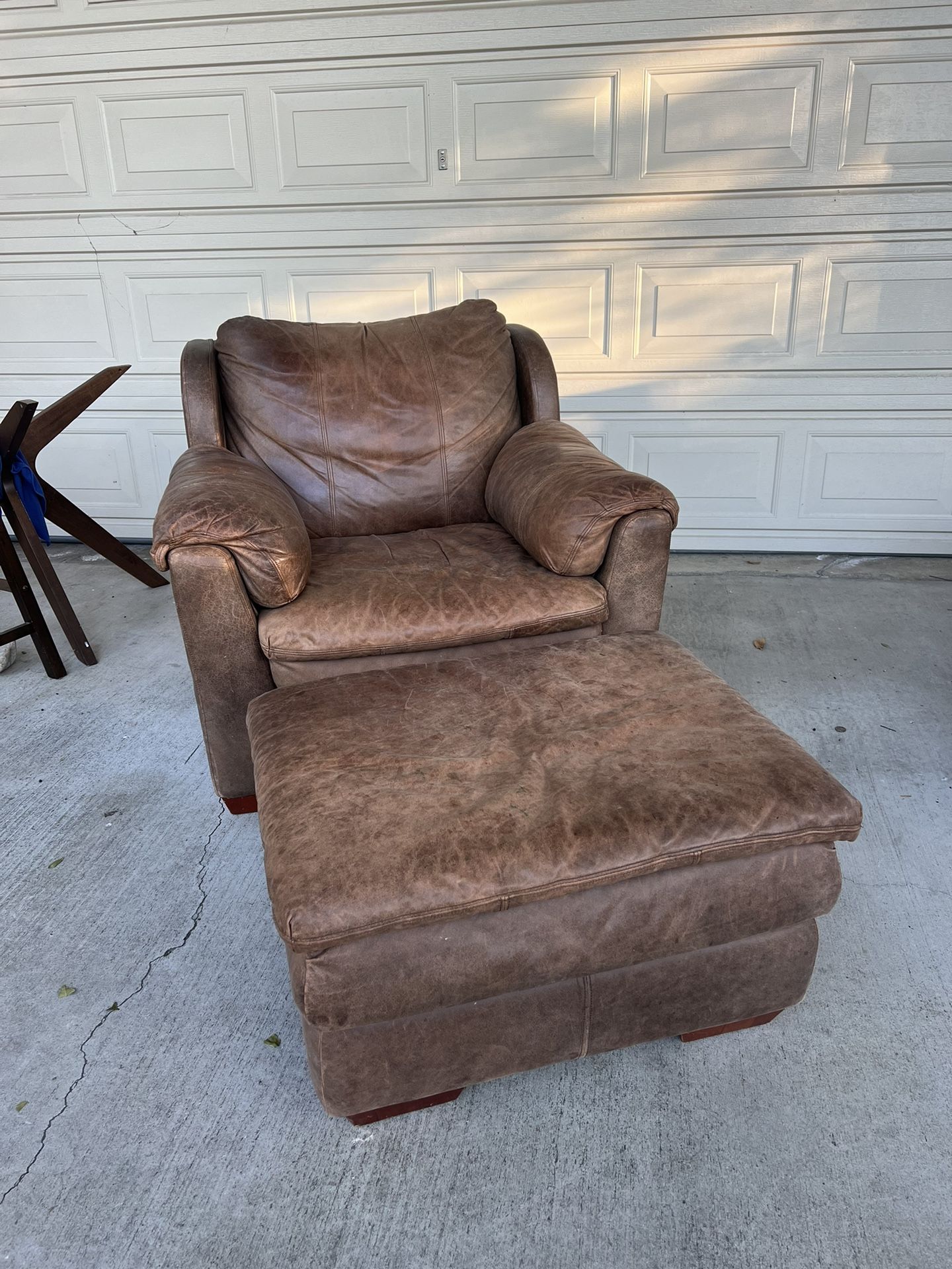 FREE! Leather Chair And Ottoman