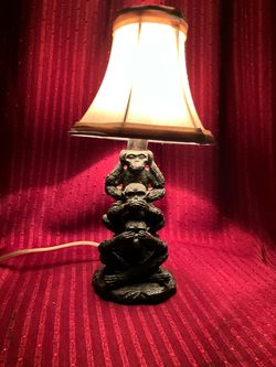 Vintage Three Wise Monkeys Table Lamp