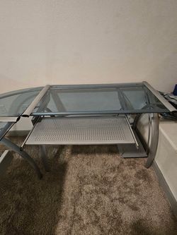 L-Shaped Glass Office Desk
