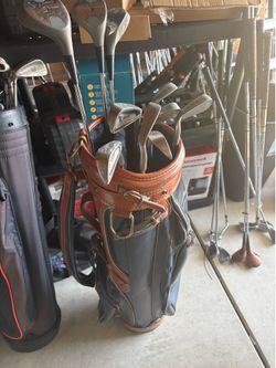 Clean set of St Andrew’s Gold clubs with bag