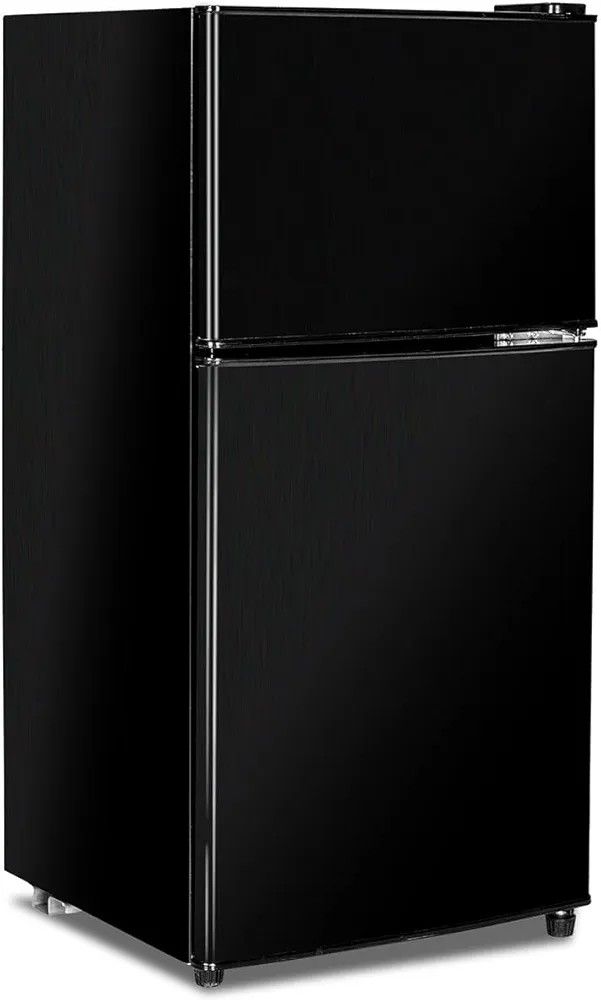 Anukis Compact Refrigerator 3.2 Cu Ft 2 Door Mini Fridge with Freezer for Apartment, Dorm, Office, Family, Basement, Garage - Black
