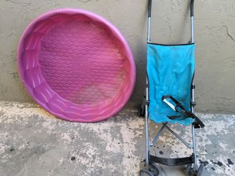 Kids pool and stroller