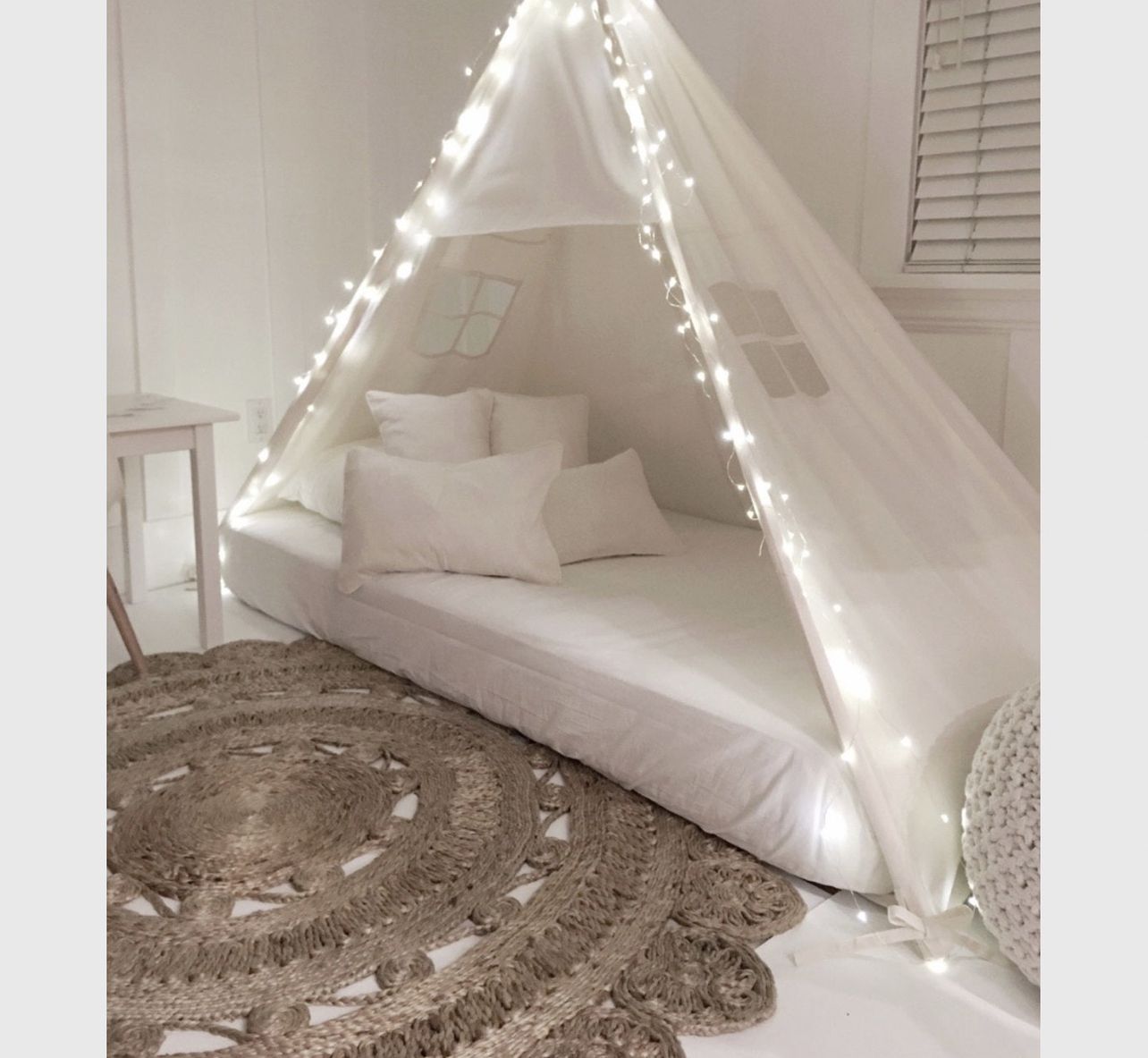 Play Tent Canopy Bed in Cream Canvas 