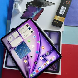 iPad Air 13” (M2 Processor / 2024 / purple) 256gb With Keyboard, Pen Accessories 