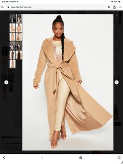 WOMEN’S BEAUTIFUL BEIGE COLOR, WRAP MAXI COAT    SIZE 1X (US 14-16)-NEW, NEVER BEEN WORN