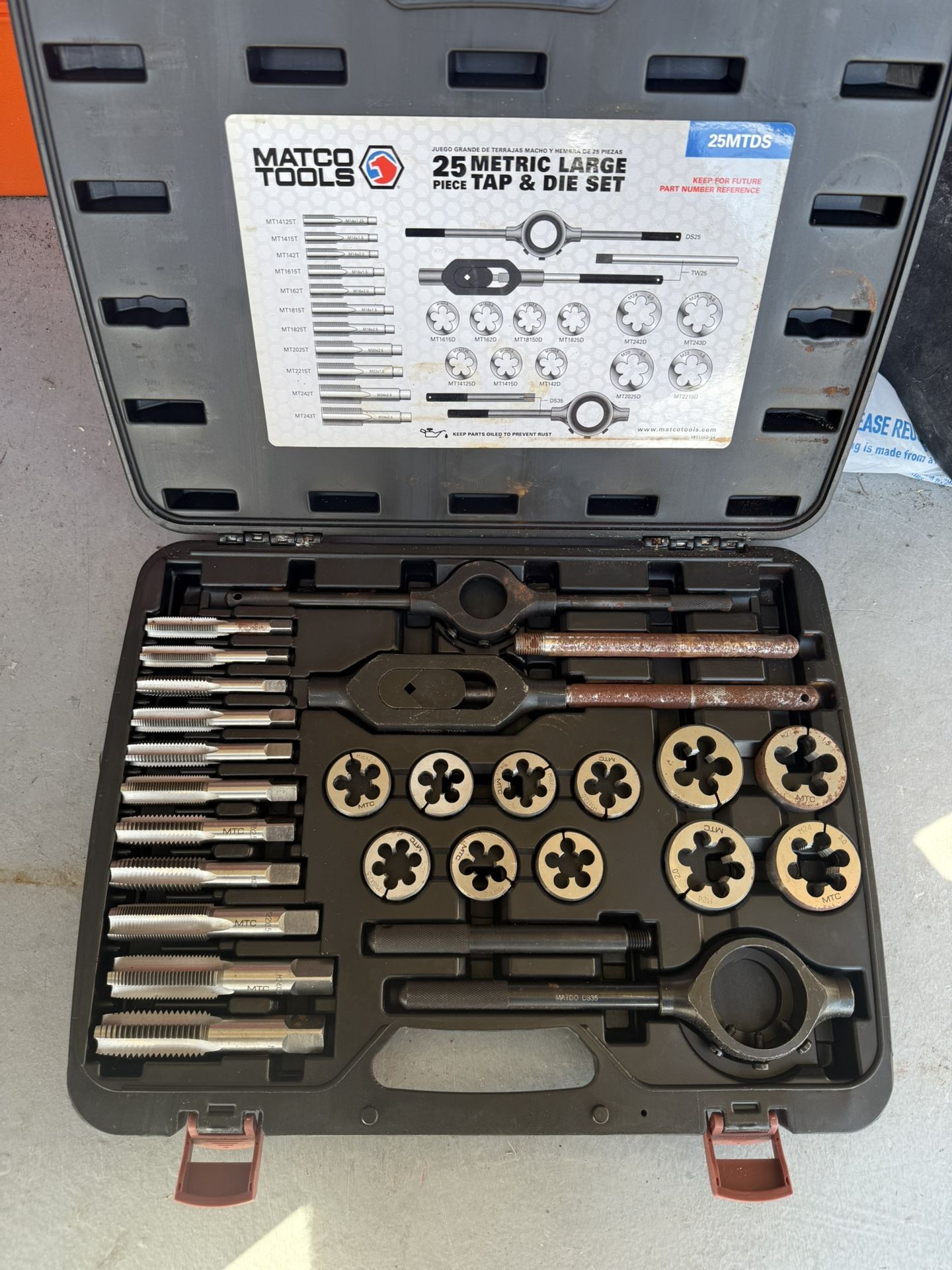 Matco Tools 25 Piece Tap And Die Set