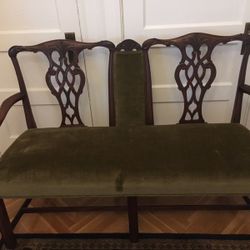 Antique Chippendale bench settee mahogany