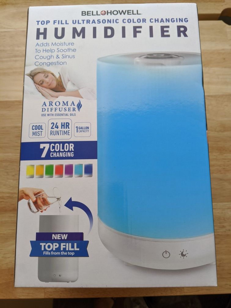 Color changing Ultrasonic Humidifier 1 gallon capacity