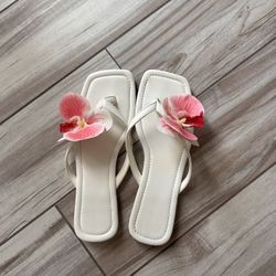 White Sandals Size 8