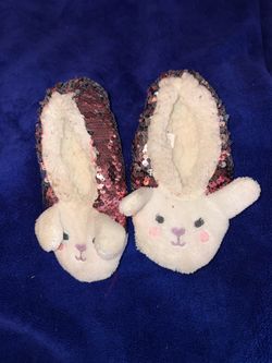 Kids Bunny sequin slippers