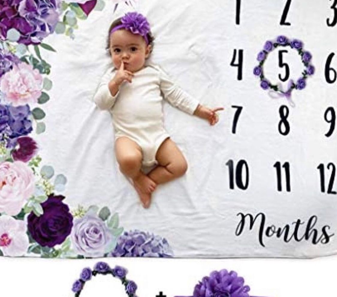 Novo Baby Monthly Milestone Blanket Set- New!