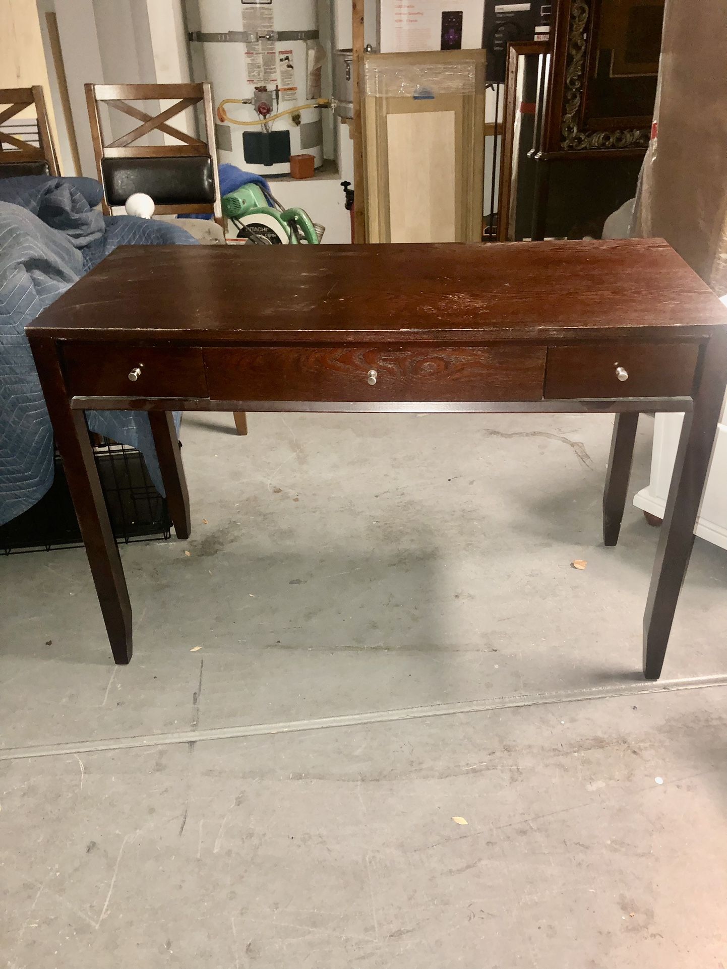 Sturdy Wooden Desk With Drawers
